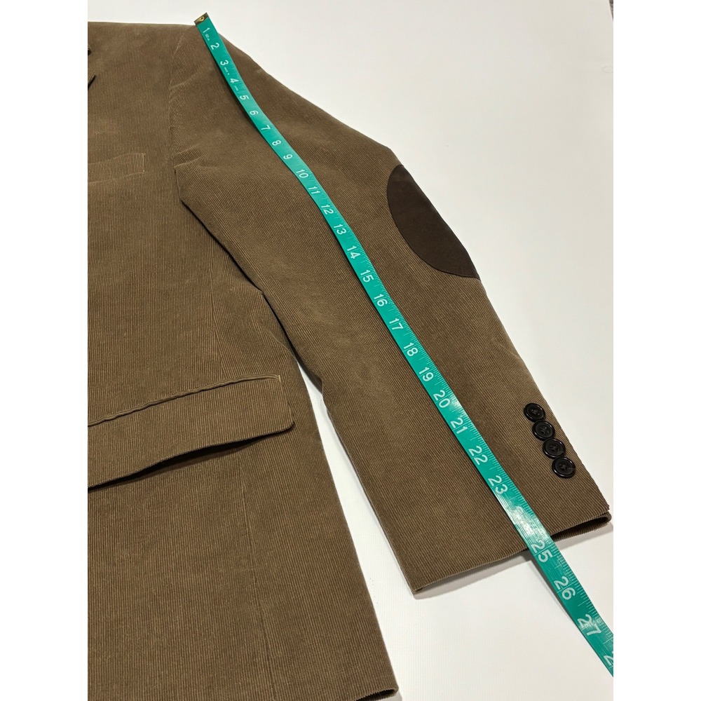 Lauren Ralph Lauren Mens 40R? Blazer Jacket Brown Elbow Patches Bulldog Lined - Picture 8 of 9
